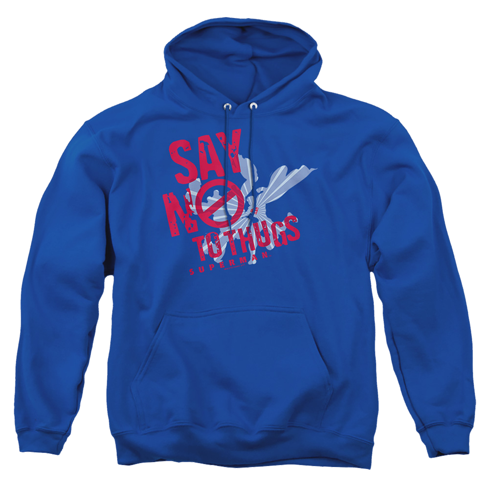 Superman Say No To Thugs - Pullover Hoodie Pullover Hoodie Superman
