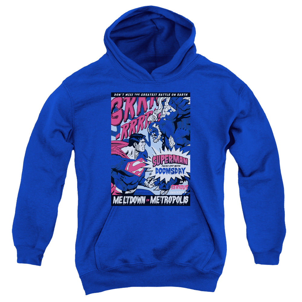 Superman Meltdown - Youth Hoodie Youth Hoodie (Ages 8-12) Superman