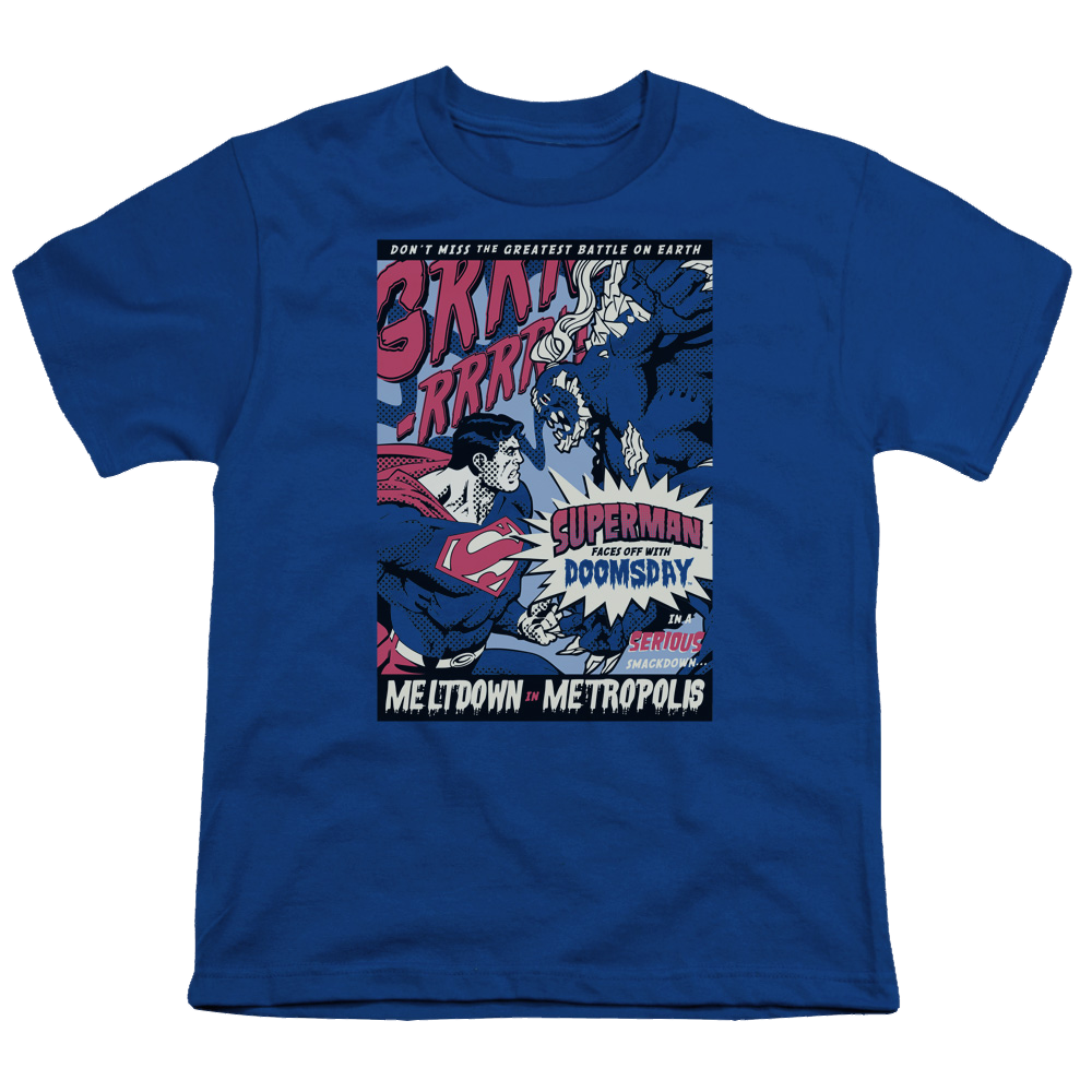 Superman Meltdown - Youth T-Shirt Youth T-Shirt (Ages 8-12) Superman