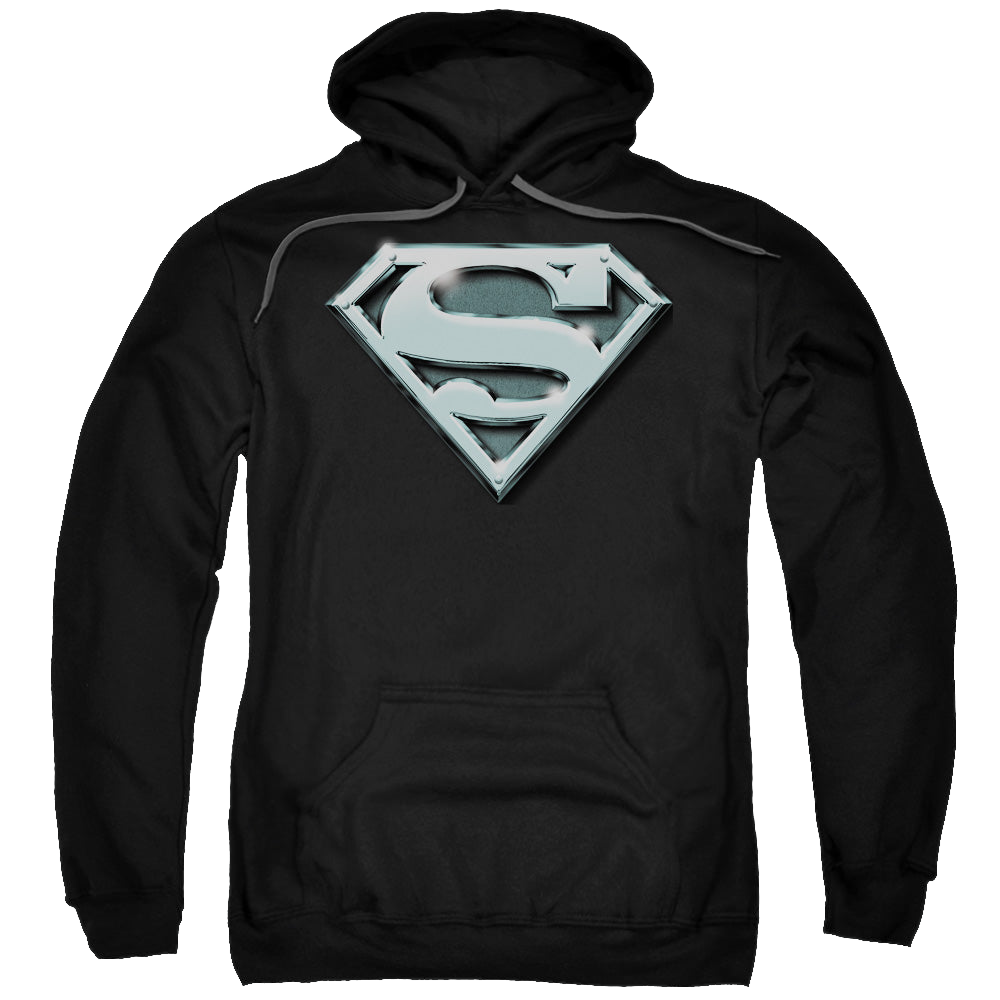 Superman Chrome Shield - Pullover Hoodie Pullover Hoodie Superman