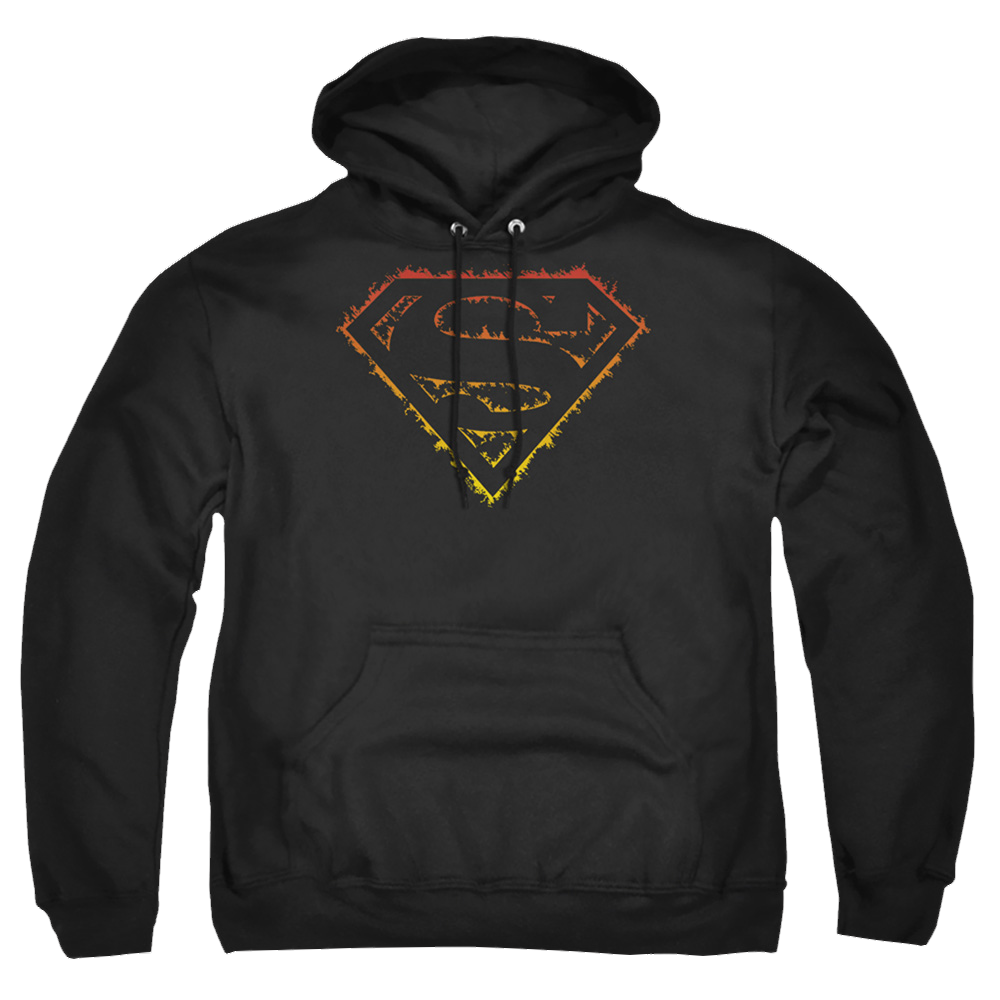 Superman Flame Outlined Logo - Pullover Hoodie Pullover Hoodie Superman