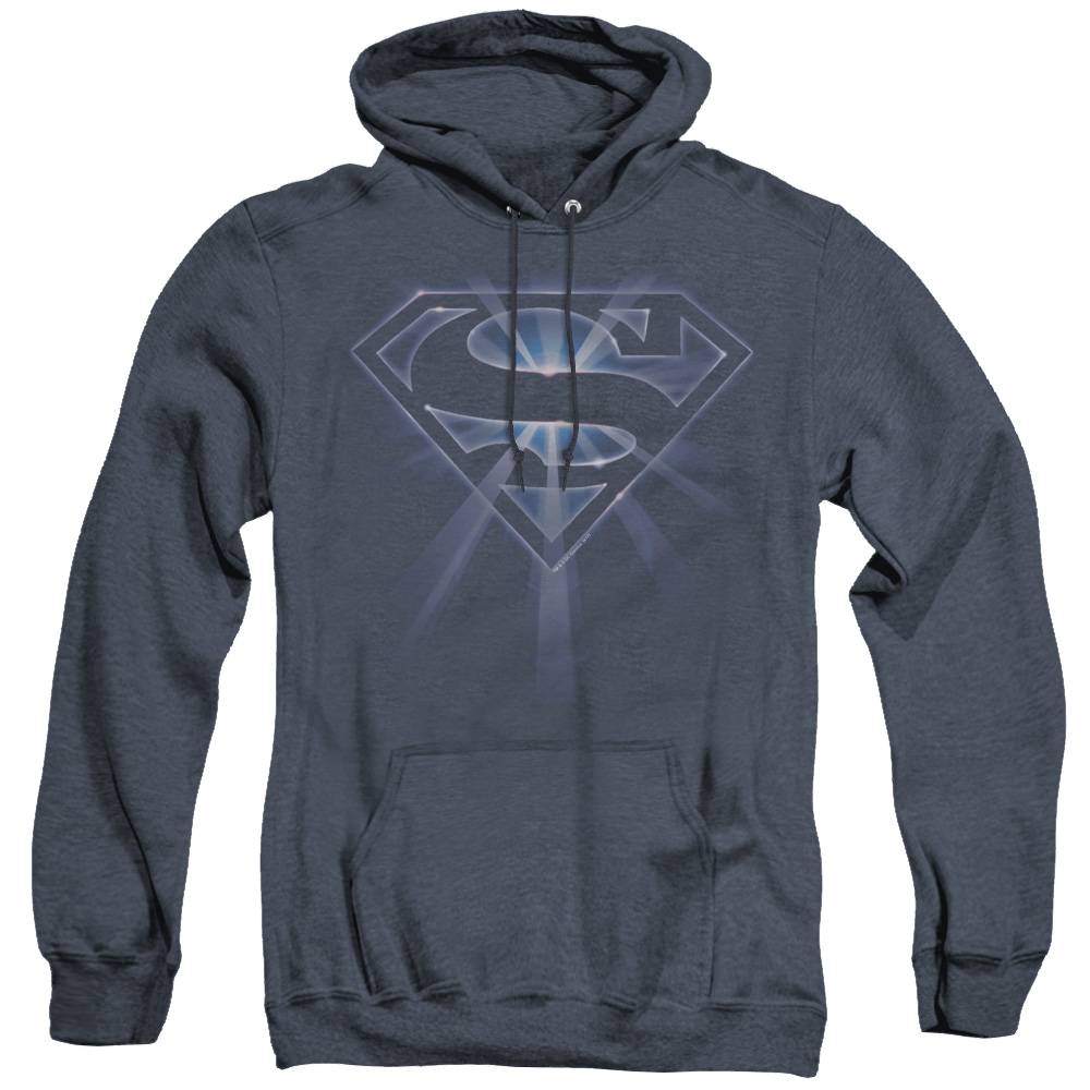 Superman Glowing Shield - Heather Pullover Hoodie Heather Pullover Hoodie Superman