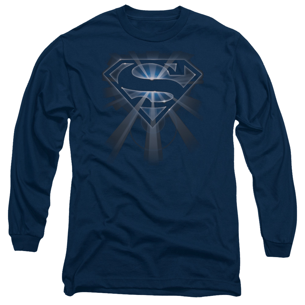 Superman Glowing Shield - Men's Long Sleeve T-Shirt Men's Long Sleeve T-Shirt Superman