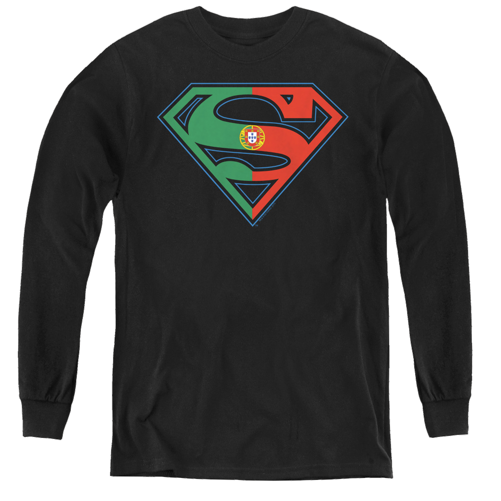 Superman Portugal Shield - Youth Long Sleeve T-Shirt Youth Long Sleeve T-Shirt Superman