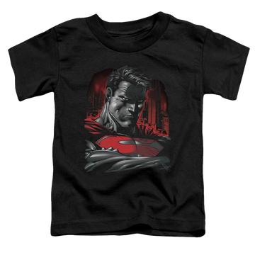 Black toddler t-shirt with Superman Man Of Steel graphic