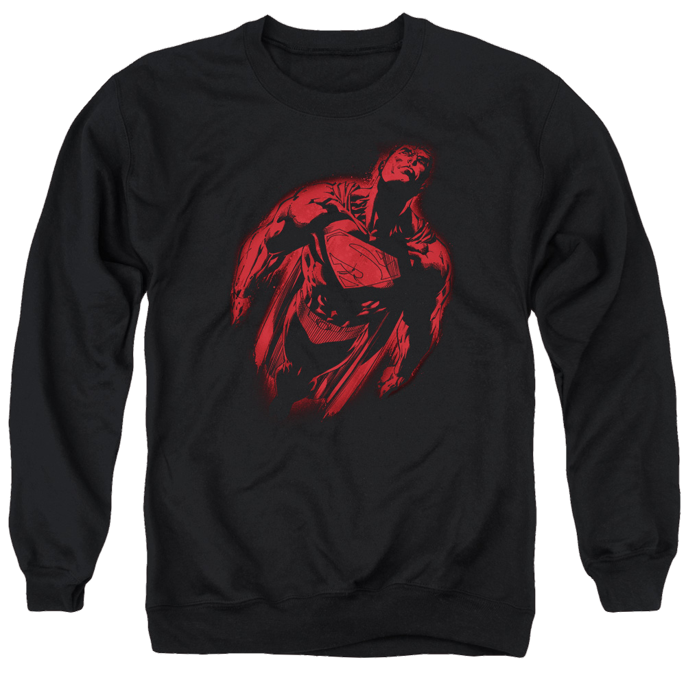 Superman Sprayed Supes - Men's Crewneck Sweatshirt Men's Crewneck Sweatshirt Superman