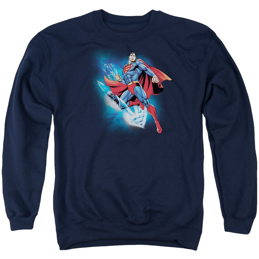 Superman Crystallize - Men's Crewneck Sweatshirt Men's Crewneck Sweatshirt Superman