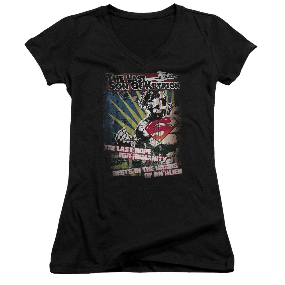 Superman Last Hope - Juniors V-Neck T-Shirt Juniors V-Neck T-Shirt Superman