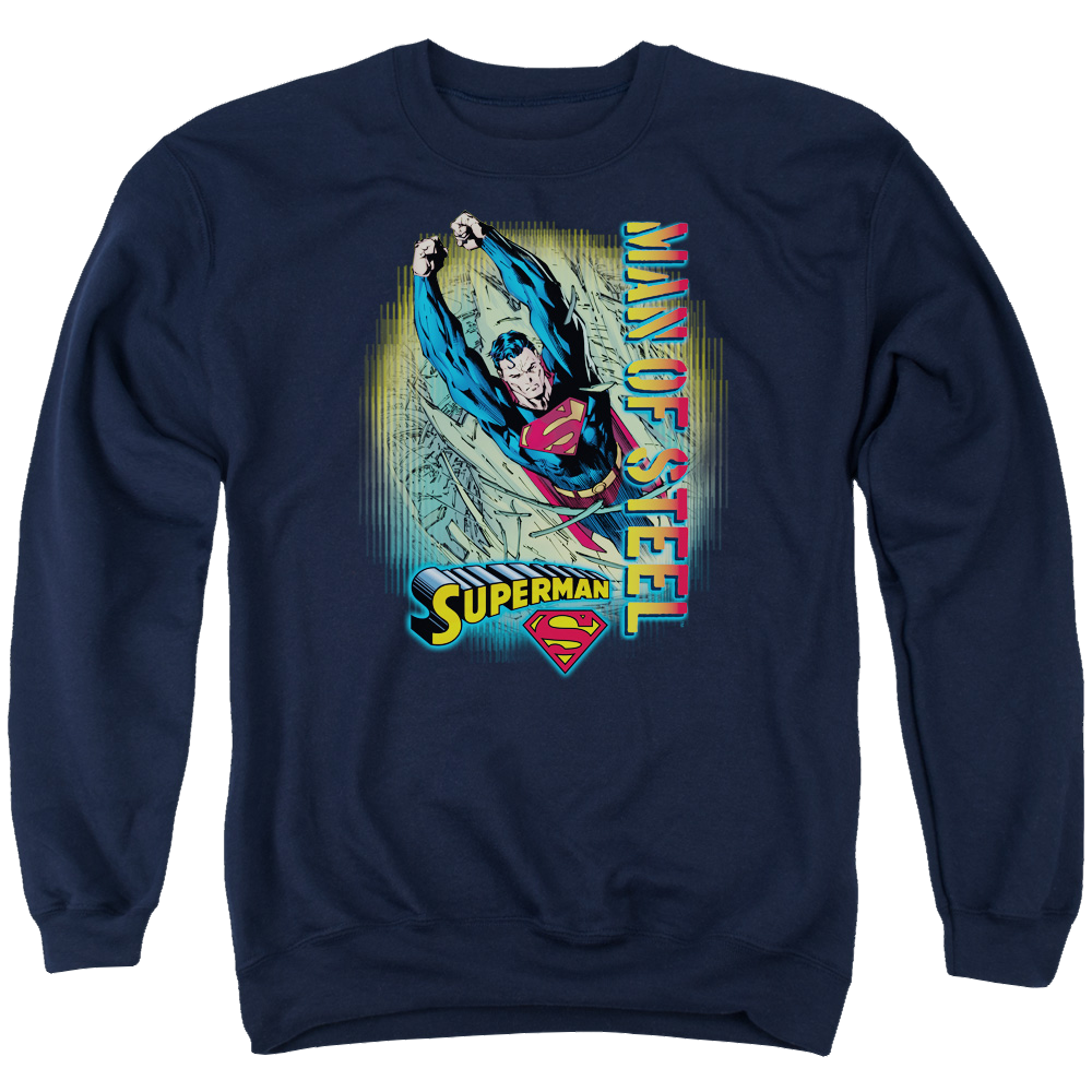 Superman Breakthrough - Men's Crewneck Sweatshirt Men's Crewneck Sweatshirt Superman