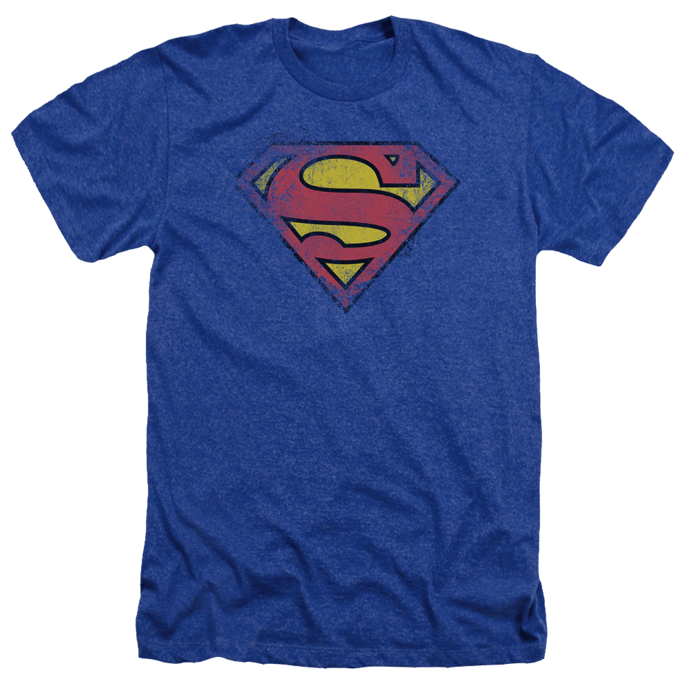 Superman Destroyed Supes Logo - Men's Heather T-Shirt Men's Heather T-Shirt Superman