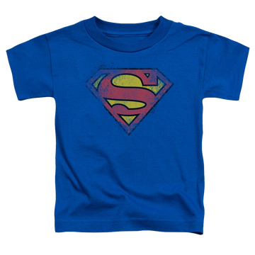 Royal toddler t-shirt with Superman Destroyed Supes Logo graphic