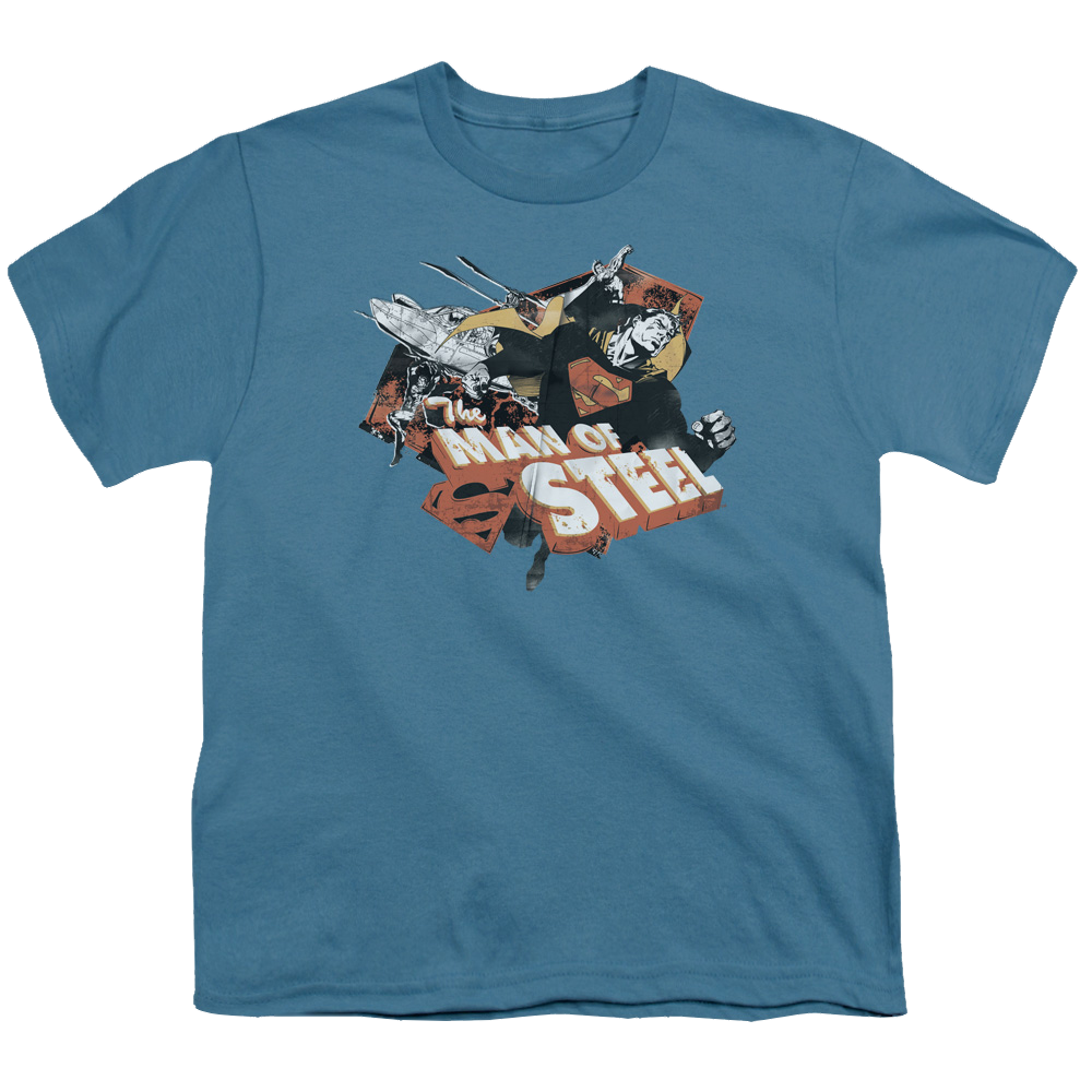 Superman Steel - Youth T-Shirt Youth T-Shirt (Ages 8-12) Superman