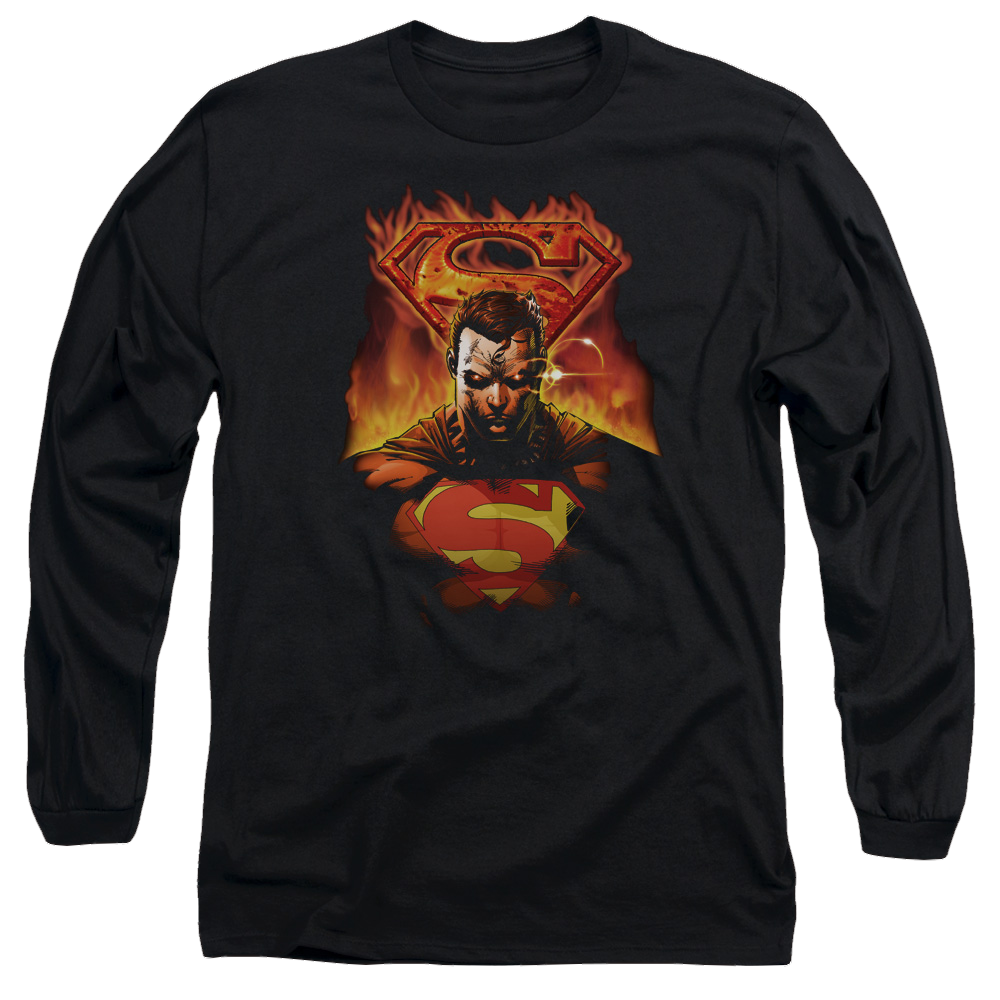 Superman Man On Fire - Men's Long Sleeve T-Shirt Men's Long Sleeve T-Shirt Superman