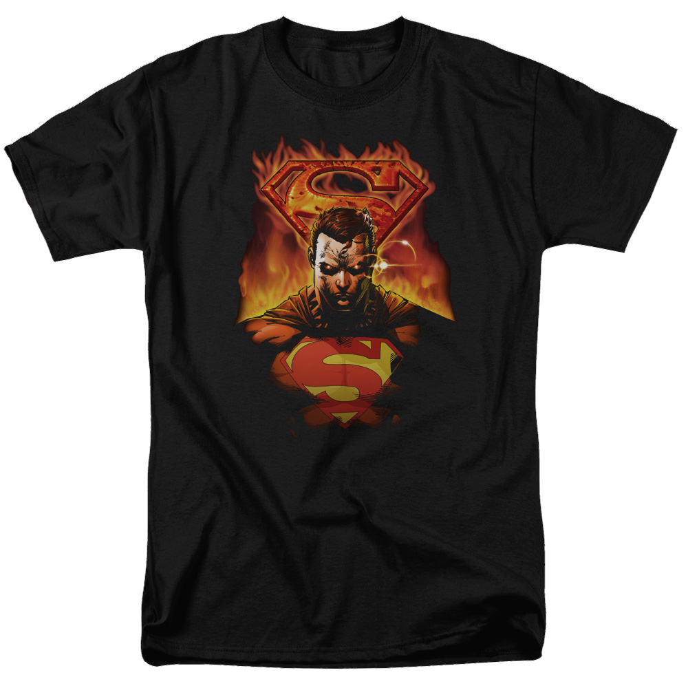 Superman Man On Fire - Men's Regular Fit T-Shirt Men's Regular Fit T-Shirt Superman