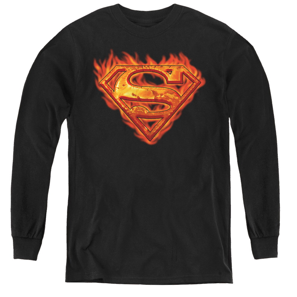 Superman Hot Metal - Youth Long Sleeve T-Shirt Youth Long Sleeve T-Shirt Superman