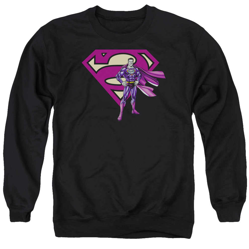 Superman Bizarro & Logo - Men's Crewneck Sweatshirt Men's Crewneck Sweatshirt Superman