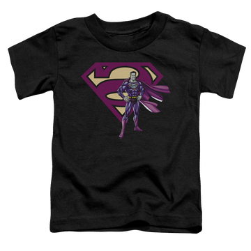 Black toddler t-shirt with Superman Bizarro & Logo graphic