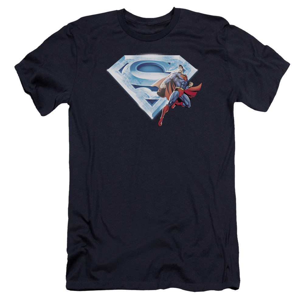 Superman Superman & Crystal Logo - Men's Premium Slim Fit T-Shirt Men's Premium Slim Fit T-Shirt Superman