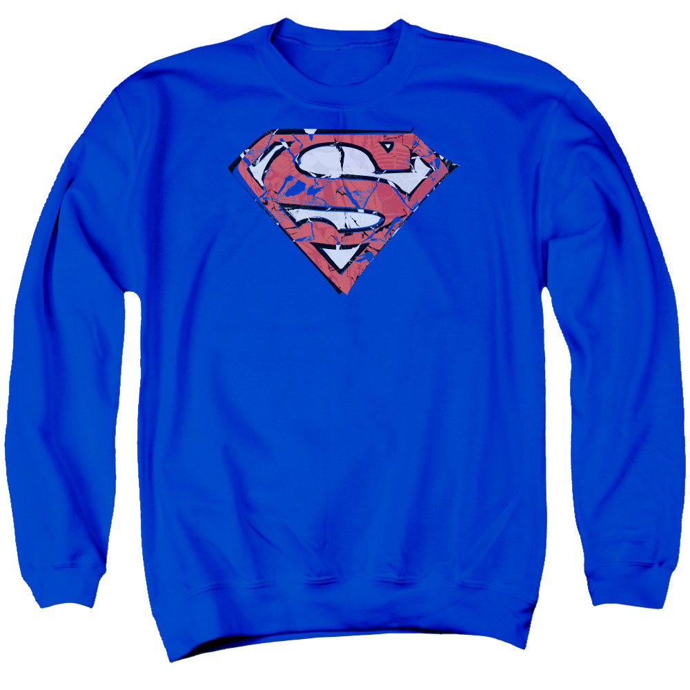 Superman Ripped And Shredded - Men's Crewneck Sweatshirt Men's Crewneck Sweatshirt Superman
