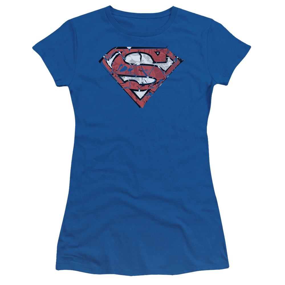 Superman Ripped And Shredded - Juniors T-Shirt Juniors T-Shirt Superman