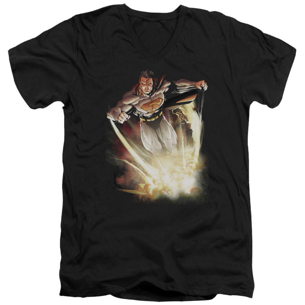 Superman Explosive - Men's V-Neck T-Shirt Men's V-Neck T-Shirt Superman