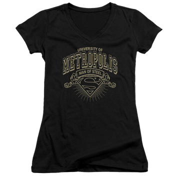 Superman University Of Metropolis - Juniors V-Neck T-Shirt Juniors V-Neck T-Shirt Superman