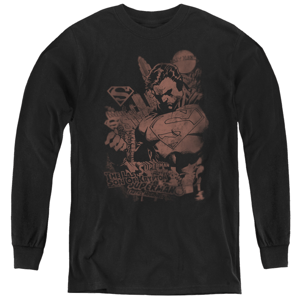 Superman Somber Power - Youth Long Sleeve T-Shirt Youth Long Sleeve T-Shirt Superman