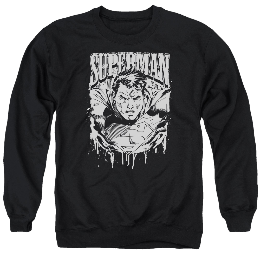 Superman Super Metal - Men's Crewneck Sweatshirt Men's Crewneck Sweatshirt Superman