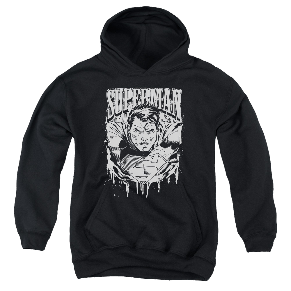 Superman Super Metal - Youth Hoodie Youth Hoodie (Ages 8-12) Superman