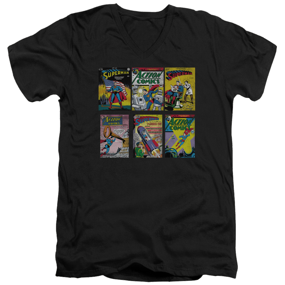 Superman Sm Covers - Men's V-Neck T-Shirt Men's V-Neck T-Shirt Superman