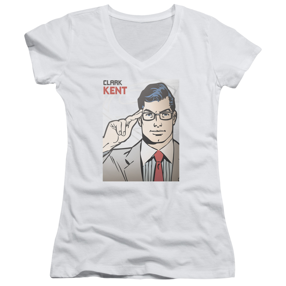 Superman Clark Kent Cover - Juniors V-Neck T-Shirt Juniors V-Neck T-Shirt Superman