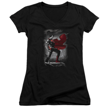 Superman Metropolis Guardian - Juniors V-Neck T-Shirt Juniors V-Neck T-Shirt Superman