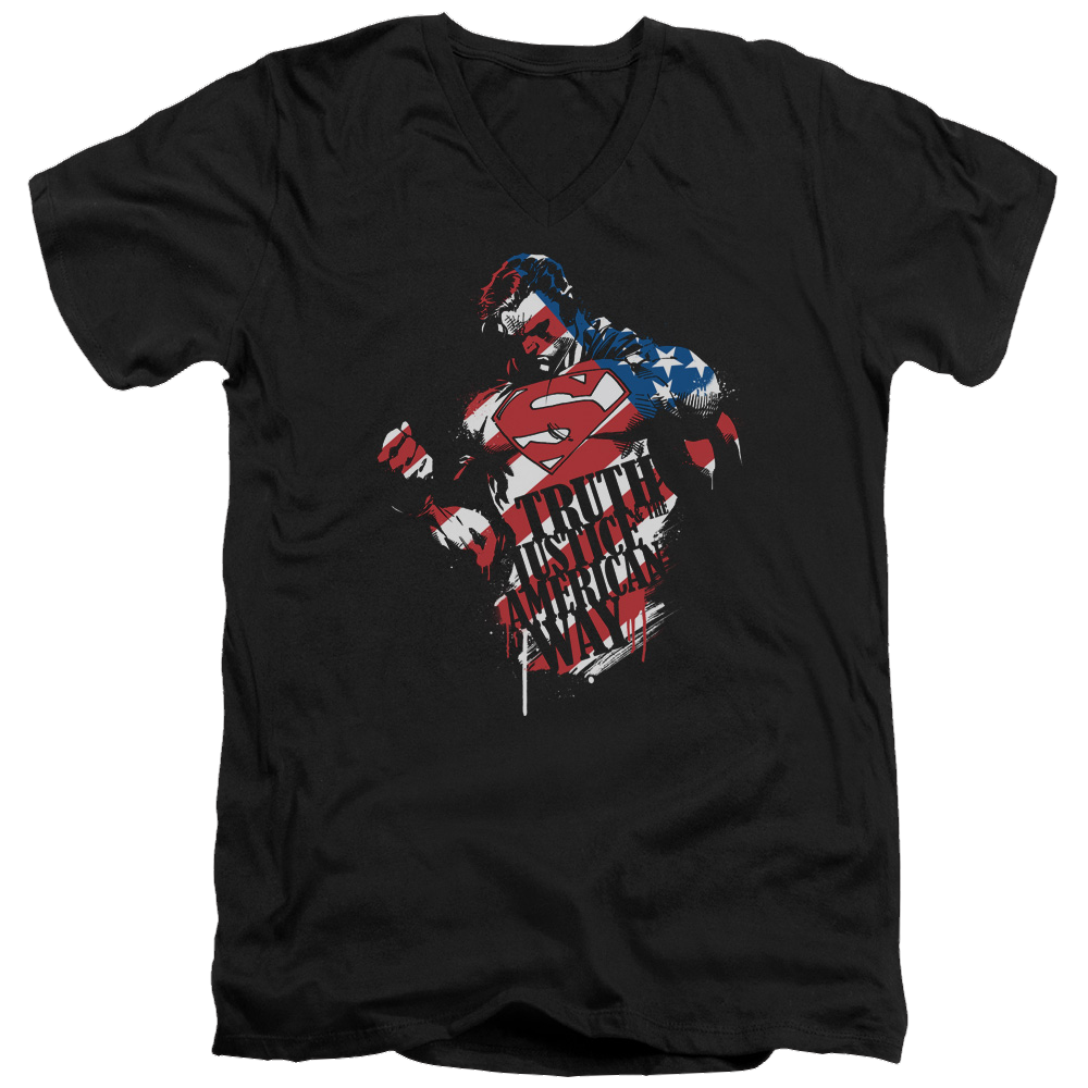 Superman The American Way - Men's V-Neck T-Shirt Men's V-Neck T-Shirt Superman
