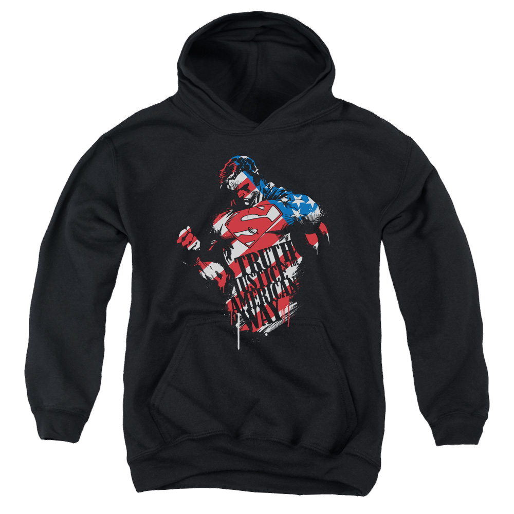 Superman The American Way - Youth Hoodie Youth Hoodie (Ages 8-12) Superman