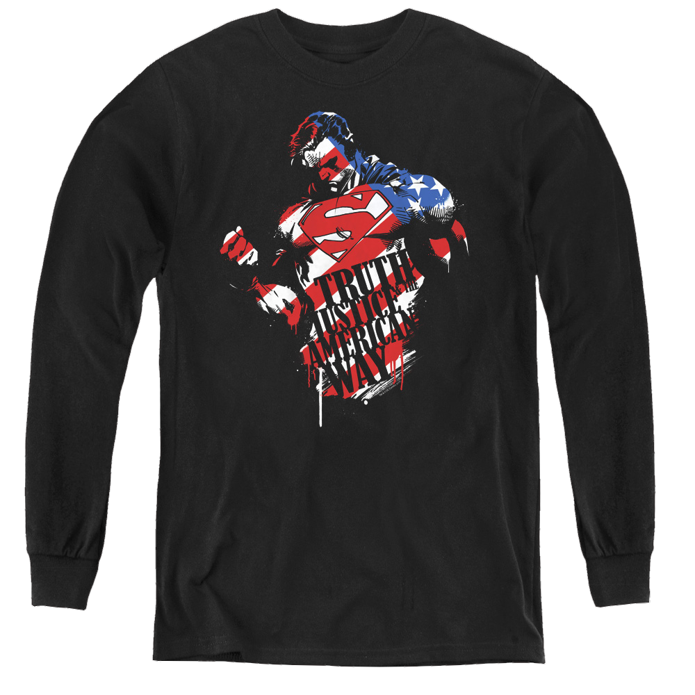 Superman The American Way - Youth Long Sleeve T-Shirt Youth Long Sleeve T-Shirt Superman