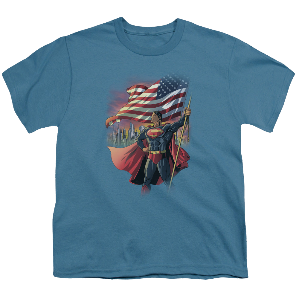 Superman American Hero - Youth T-Shirt Youth T-Shirt (Ages 8-12) Superman