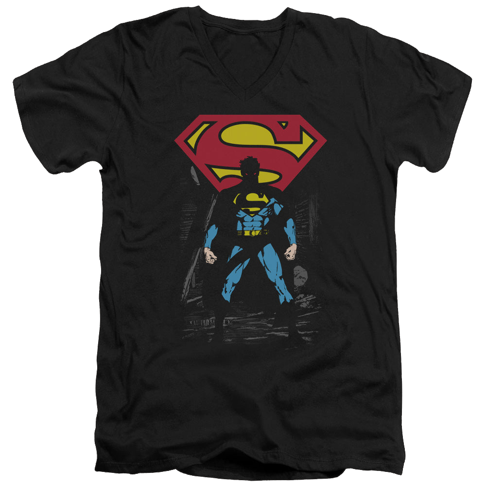 Superman Dark Alley - Men's V-Neck T-Shirt Men's V-Neck T-Shirt Superman