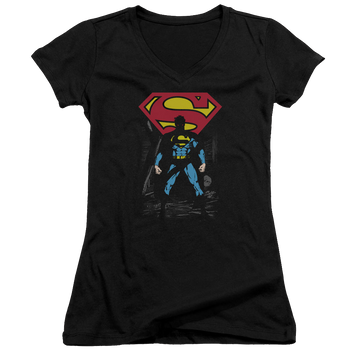 Superman Dark Alley - Juniors V-Neck T-Shirt Juniors V-Neck T-Shirt Superman