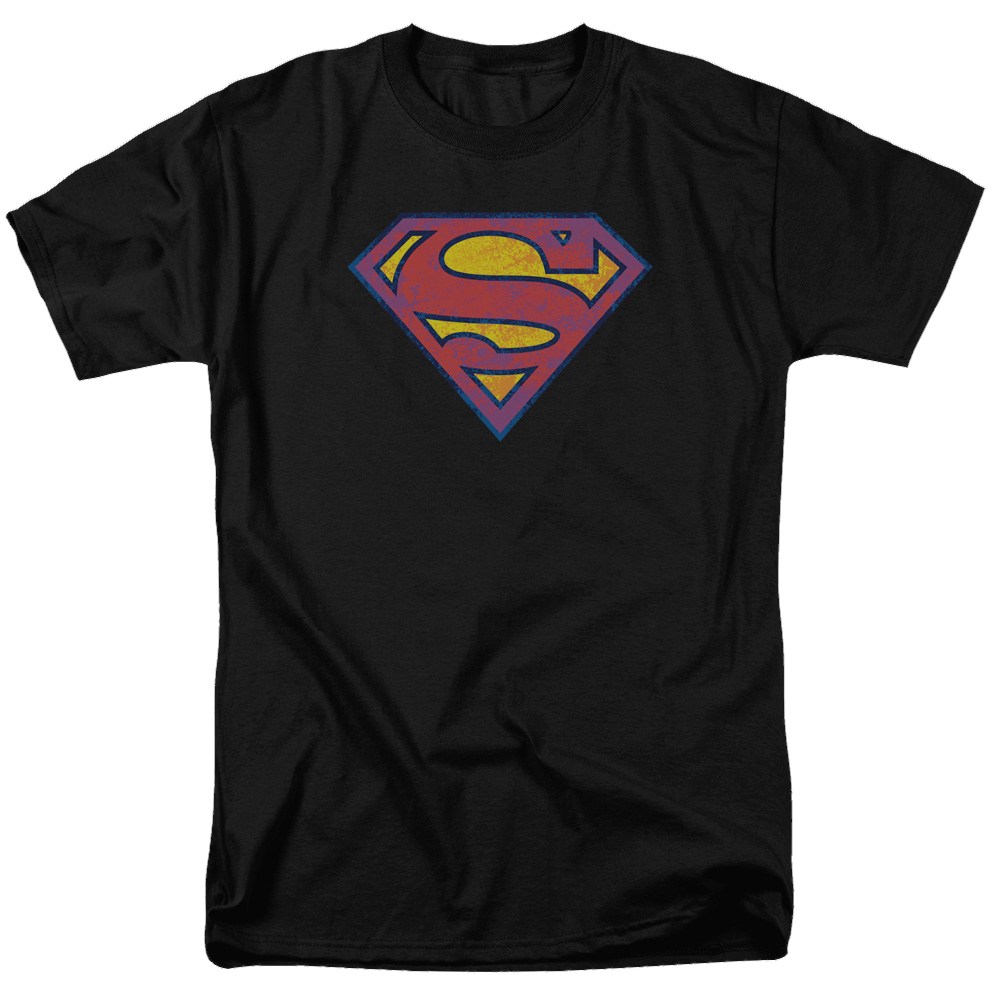 Superman Sm Neon Distress Logo - Men's Regular Fit T-Shirt Men's Regular Fit T-Shirt Superman