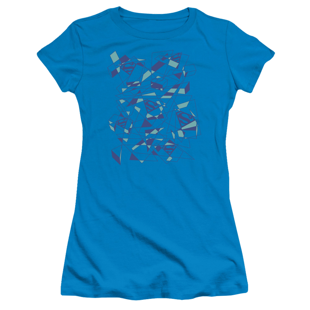 Superman Geo Scribbles - Juniors T-Shirt Juniors T-Shirt Superman