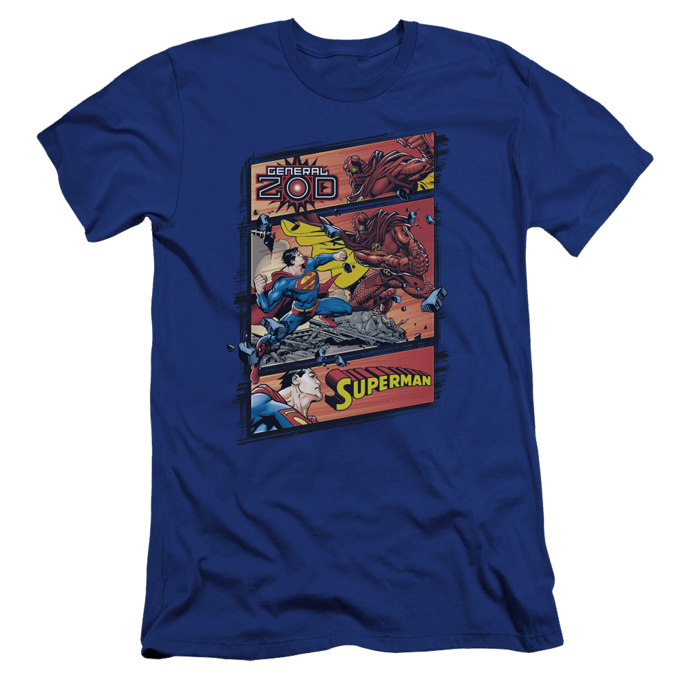 Superman Superman Vs Zod - Men's Premium Slim Fit T-Shirt Men's Premium Slim Fit T-Shirt Superman