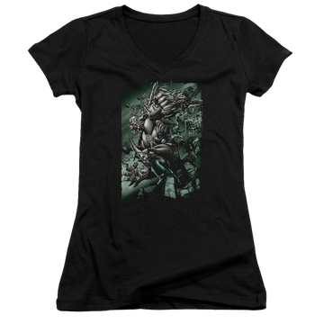 Superman Doomsday Destruction - Juniors V-Neck T-Shirt Juniors V-Neck T-Shirt Superman