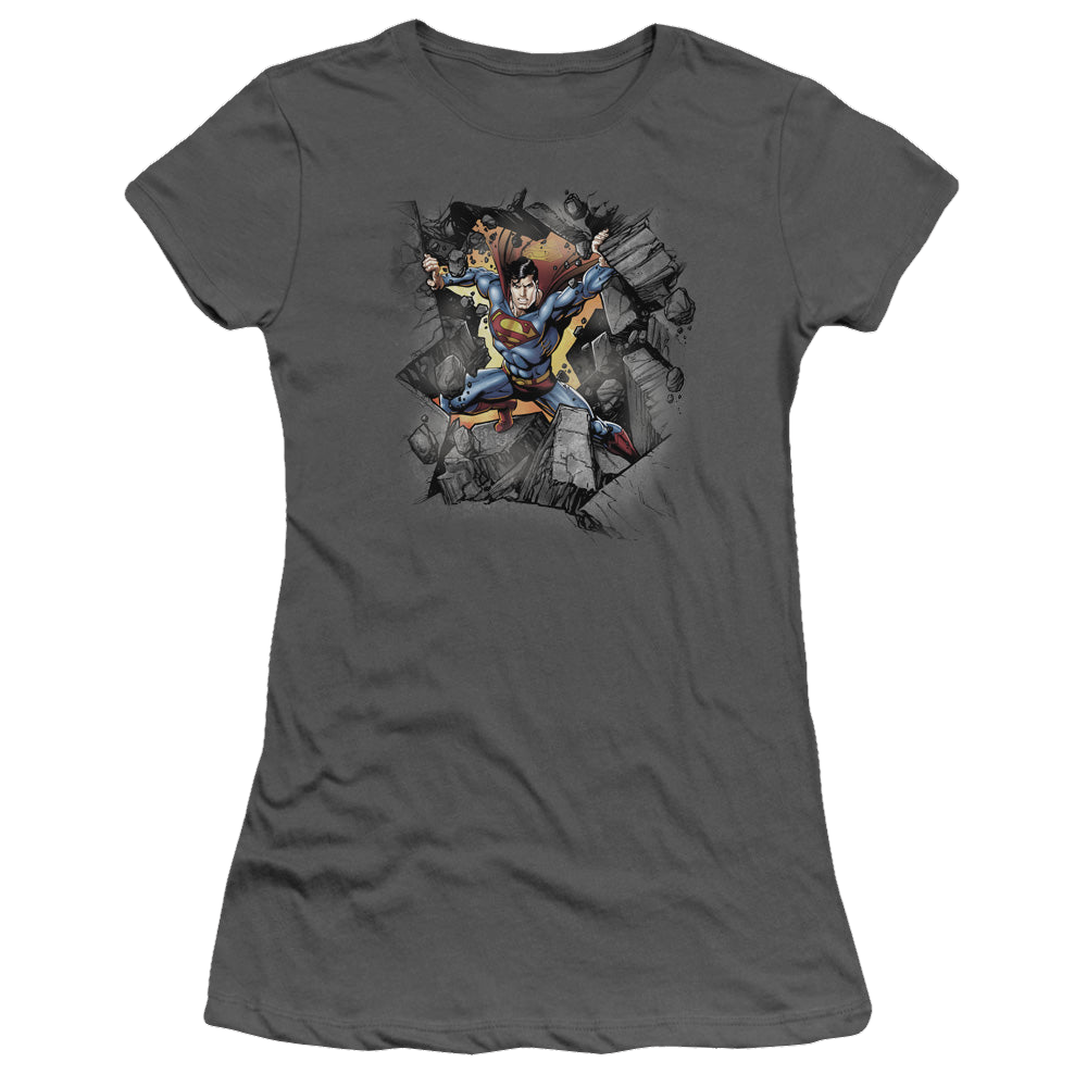 Superman Break On Through - Juniors T-Shirt Juniors T-Shirt Superman