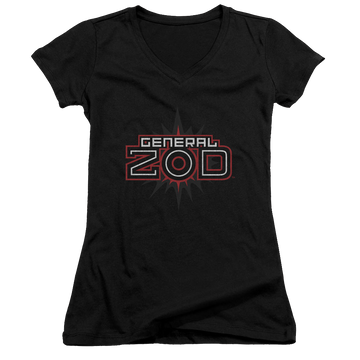 Superman Zod Logo - Juniors V-Neck T-Shirt Juniors V-Neck T-Shirt Superman
