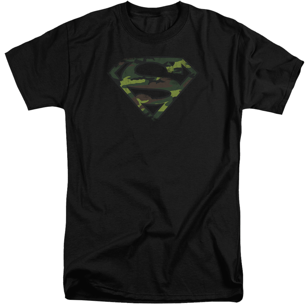Superman Distressed Camo Shield - Men's Tall Fit T-Shirt Men's Tall Fit T-Shirt Superman