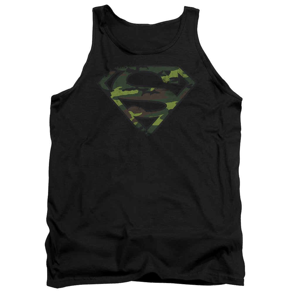 Superman Distressed Camo Shield - Men's Tank Top Men's Tank Superman