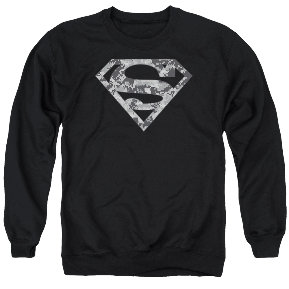 Superman Urban Camo Shield - Men's Crewneck Sweatshirt Men's Crewneck Sweatshirt Superman