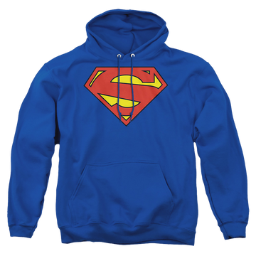 Royal pullover hoodie with Superman New 52 Shield graphic