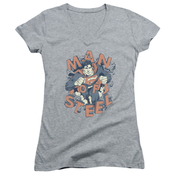 Superman Coming Through - Juniors V-Neck T-Shirt Juniors V-Neck T-Shirt Superman