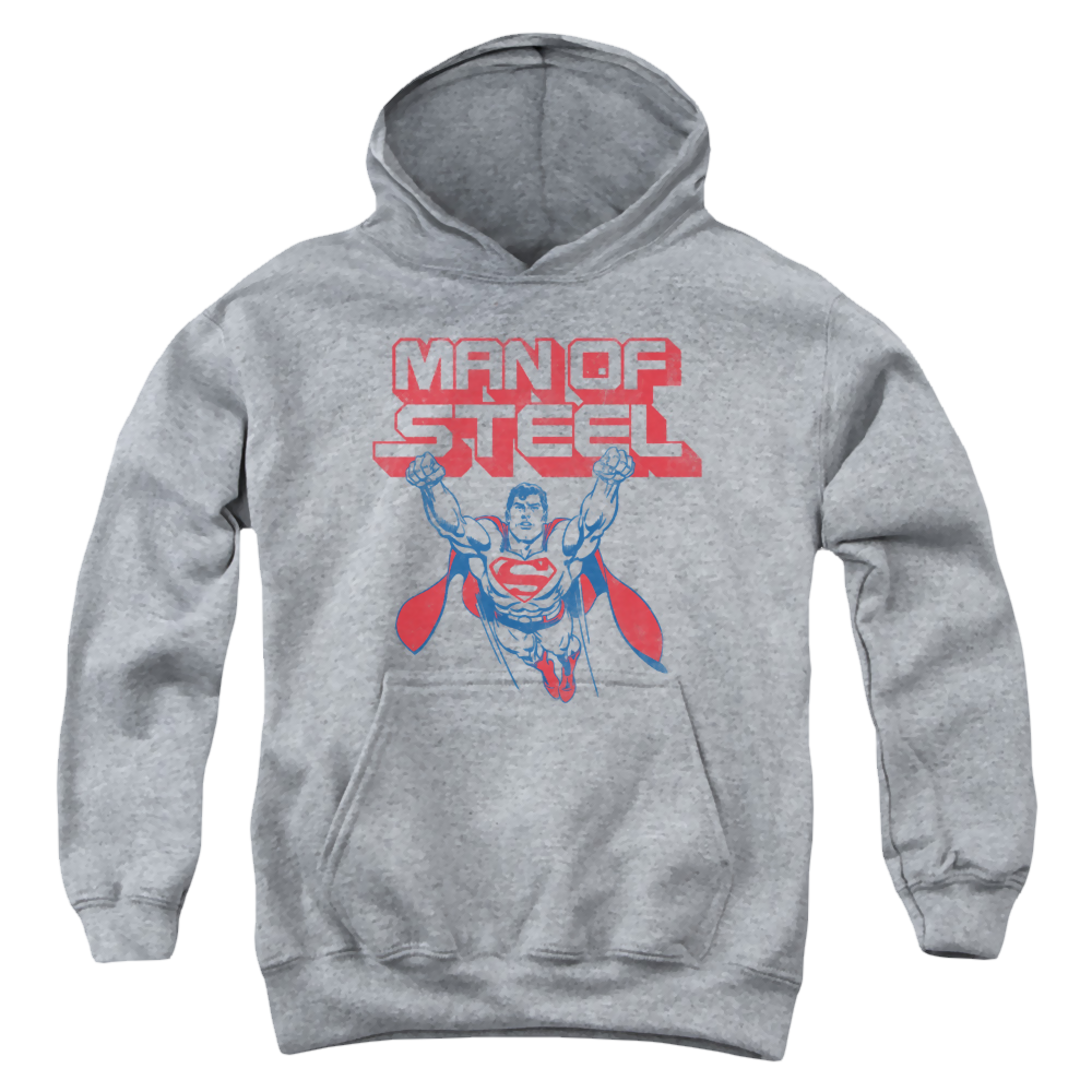 Superman Steel Retro - Youth Hoodie Youth Hoodie (Ages 8-12) Superman